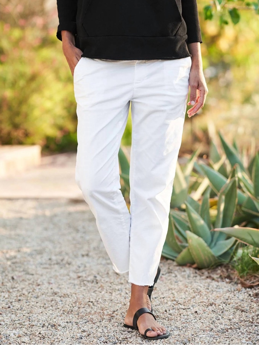 Frank & Eileen Wicklow Italian Chino Pants White Straight Leg Ankle Size 10
